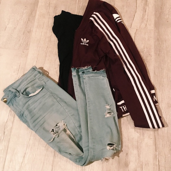 Maroon Adidas Bomber Jacket - Picture 2 of 5